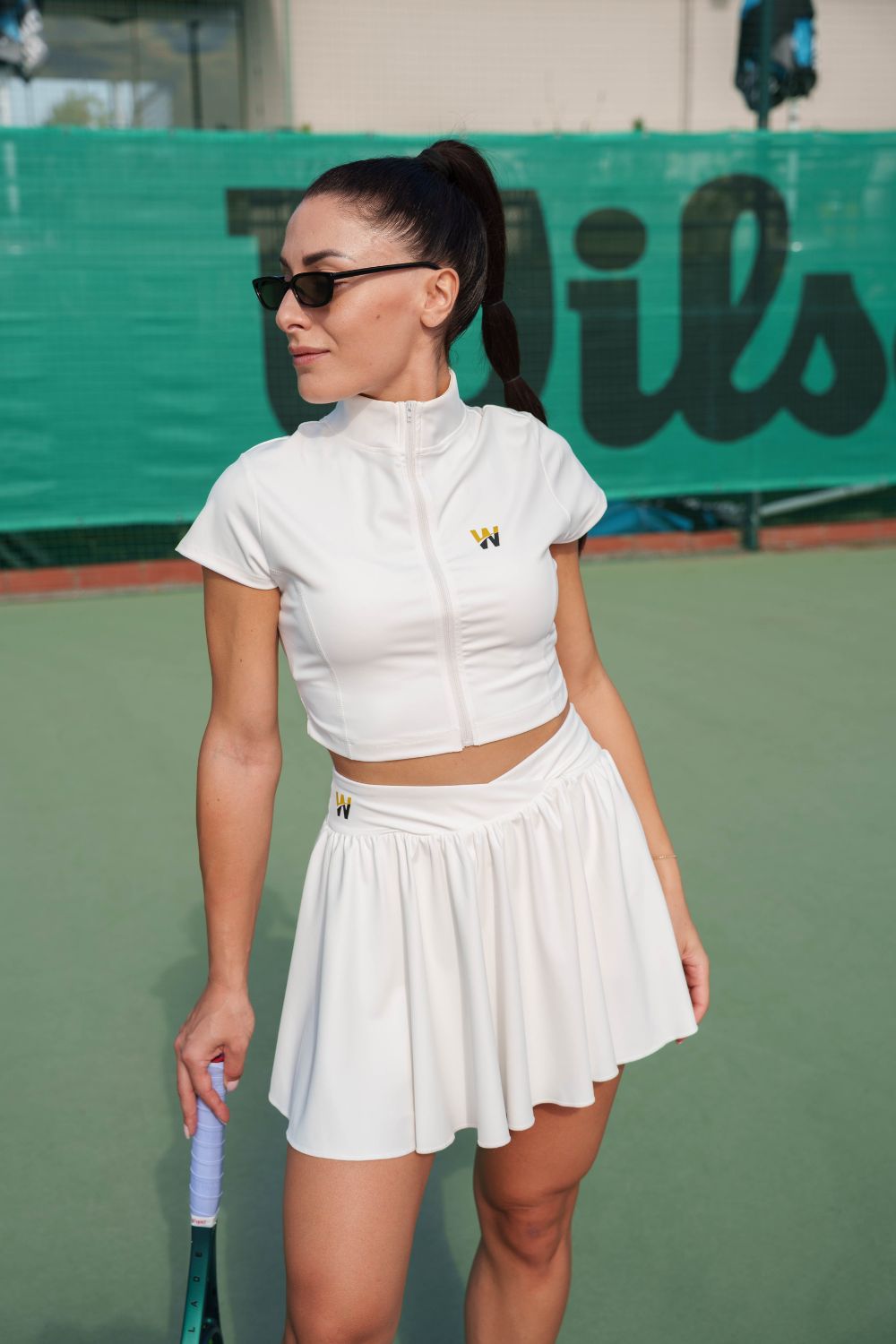 White Zip Court Set