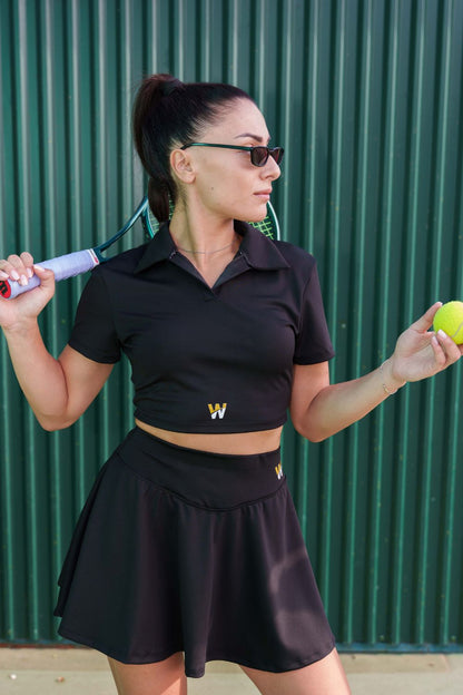 Black Polo Court Set
